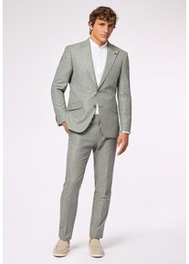 Roy Robson Herren Hosenanzug "Slim Fit", grün, Gr. 54, 35% Schurwolle, 30% Baumwolle, 26% Viskose, 7% Leinen, 2% Elasthan, Anzüge