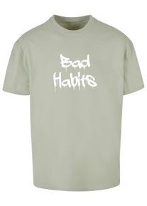Merchcode Herren T-Shirt "Merchcode Herren Bad Habits Heavy Oversize Tee", weiß, casual, Gr. S, bedruckt, 100% Baumwolle, Shirts