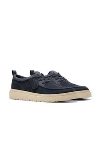 Clarks Herren Schnürschuh "Polden Moc", Gr. 43, blau, Veloursleder, casual, Schuhe, Schnürschuh, Business Schuh, Mokassin im Casual Look