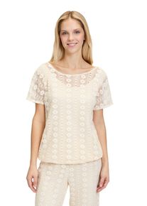 Cartoon Damen Spitzenbluse "Cartoon Spitzenshirt mit überschnittenen Ärmeln", gelb, casual, Gr. 42, Obermaterial: 100% Baumwolle., Blusen