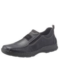 Rieker Herren Slip-On Sneaker, Gr. 41, schwarz, Leder, Textil, unifarben, sportlich, Schuhe, Slipper, Schlupfschuh, Halbschuh, Freizeitschuh mit