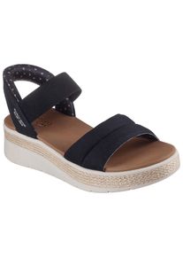Skechers Damen Sandale "BOBS SUN RAY", Gr. 35, schwarz, Textil, casual, Schuhe, Keilsandale, Sandalette, Plateausandale mit Plush Foam