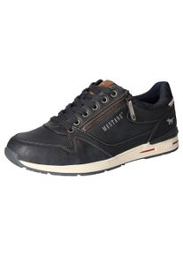 Mustang Shoes Herren Sneaker, Gr. 46, blau, Lederimitat, Textil, casual, Schuhe, Freizeitschuh, Schnürschuh mit Außenreißverschluss