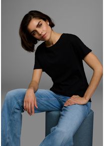 AJC Damen T-Shirt, schwarz, Basic, Gr. 52, unifarben, Jersey, Obermaterial: 100% Baumwolle, Shirts, oversize Passform, Basic, aus Baumwolle
