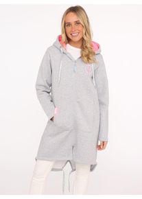 Zwillingsherz Damen Jerseymantel ""Küste Meer Moin"", grau, modisch, Gr. LXL, Sweatware, Obermaterial: 50% Baumwolle, 50% Polyester, Mäntel, mit