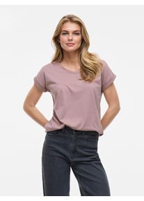 Vila Damen Rundhalsshirt "VIDREAMERS NEW PURE T-SHIRT/SU-NOOS"toadstool, casual, Gr. S, unifarben, Jersey, Obermaterial: 50% Baumwolle, 50%