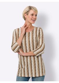 Classic Basics Damen 3/4-Arm-Shirt "3/4-Arm-Shirt"camel, braun, bedruckt, Gr. 38, gemustert, mehrfarbig, 100% Baumwolle, Shirts