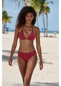 s.Oliver Damen Triangel-Bikini-Top "Aiko", rot, Gr. 32, unifarben, Microfaser, Polyamid, Microfaser, Bikini-Oberteile, mit Häkeloptik