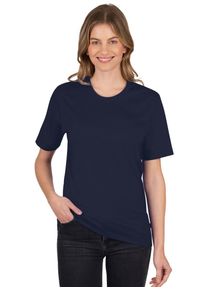 TRIGEMA Damen T-Shirt "TRIGEMA T-Shirt DELUXE Baumwolle", blau, Basic, Gr. XL, 100% Baumwolle, Shirts