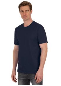 TRIGEMA Herren T-Shirt "TRIGEMA T-Shirt aus 100% Baumwolle", blau, Basic, Gr. S, 100% Baumwolle, Shirts