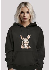 F4NT4STIC Damen Kapuzenpullover "Niedlicher Osterhase mit Ei", schwarz, casual, Gr. XL, Obermaterial: 65% Baumwolle, 35% Polyester, Pullover, Premium