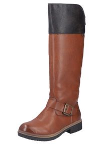 Rieker Damen Winterstiefel, Gr. 36, braun, Lederimitat, klassisch, Schuhe, Langschaftstiefel, TEX-Membran, Blockabsatz, Innenreißverschluss