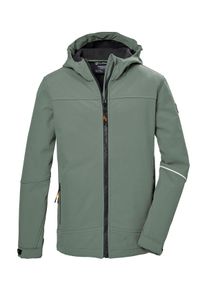 Killtec Kinder Softshelljacke "KOS 143 BYS SFTSHLL JCKT", grün, sportlich, Gr. 128, Oberstoff: Oberseite: 100% Polyester, Rückseite: 100% Polyester,