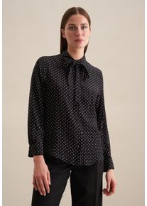 Seidensticker Damen Schluppenbluse, schwarz, Gr. 38, gepunktet, gemustert, 100% Viskose, Blusen, Druck