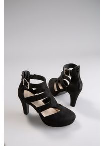 ANISTON SHOES Damen Sandalette, Gr. 36, schwarz, Textil, elegant, Schuhe, Sandale, Sommerschuh, Abendschuh - NEUE KOLLEKTIOIN