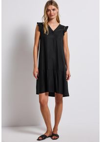 Street One Damen Tunikakleid, schwarz, casual, Gr. 36, unifarben, Stoff, 100% Viskose, Kleider, im Tunika-Style