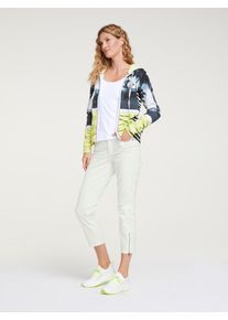 Heine Damen Shirtjacke "Shirtjacke", grün, Gr. 42, gemustert, 85% Baumwolle, 10% Polyester, 5% Elasthan, Kapuzenfutter:100% Baumwolle, Shirts