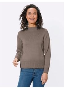 Casual Looks Damen Stehkragenpullover "Pullover", grau, Gr. 38, meliert, unifarben, 50% Baumwolle, 50% Polyacryl, Pullover
