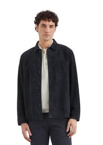 Marc O'Polo MARC O'POLO Herren Lederjacke "aus softem Ziegenleder", blau, modisch, Gr. 52, unifarben, Obermaterial: 100% Leder (Ziege); Füllung: 100% Nicht