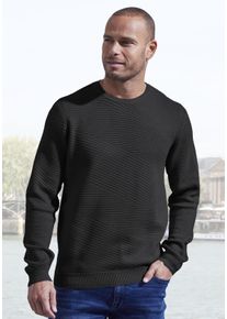 John Devin Herren Strickpullover, schwarz, casual, Gr. S, unifarben, Feinstrick, Obermaterial: 50% Baumwolle, 50% Polyacryl, Pullover, Pullover aus
