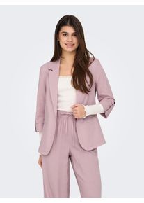 Only Damen Longblazer "ONLCARO 3/4 UNLINED BLAZER CC TLR", lila, modisch, Gr. 34, unifarben, Web, Obermaterial: 70% Viskose, 30% Leinen, Blazer