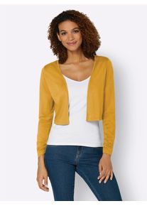 Casual Looks Damen Shirtjacke "Shirtbolero", gelb, Gr. 40, unifarben, 50% Baumwolle, 50% Modal, Shirts