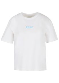 MISS TEE Herren T-Shirt "Miss Tee Damen Toxic Snake Tee", weiß, casual, Gr. S, bedruckt, 100% Baumwolle, Shirts