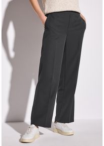 Cecil Damen Stoffhose, grau, casual, Gr. 36, unifarben, Stoff, 88% Polyester, 12% Elasthan, Hosen, im Loose Fit