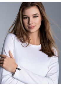TRIGEMA Damen Longsleeve "TRIGEMA Langarmshirt", weiß, Basic, Gr. M, 95% Baumwolle, 5% Elastan, Shirts