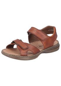 Rieker Herren Sandale, Gr. 45, braun, Leder, klassisch, Schuhe, Sommerschuh, Klettschuh, Freizeitsandale, mit Leder-Innensohle