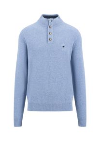 Fynch-Hatton Herren Strickpullover, blau, casual, Gr. 4XL, unifarben, Strick, Obermaterial: 80% Wolle, 20% Polyamid, Pullover, mit Troyer-Kragen