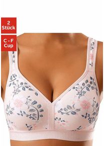 Petite Fleur Damen Soft-BH, Gr. 85, rosa, Jersey, Obermaterial: 90% Baumwolle, 10% Elasthan, klassisch, BHs, ohne Bügel aus sanfter Baumwolle