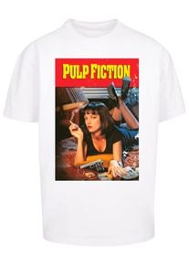 Merchcode Herren T-Shirt "Merchcode Herren Pulp Fiction Poster Oversize Tee", weiß, casual, Gr. L, bedruckt, 100% Baumwolle, Shirts