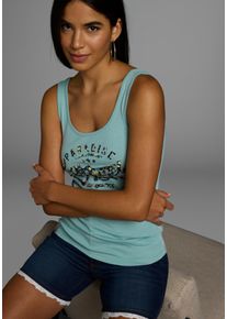 Kangaroos Damen Tanktop, grün, casual, Gr. 44, bedruckt, gemustert, kontrastfarbene Details, Rippware, Obermaterial: 100% Baumwolle, Tops, mit