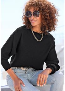 Vivance Damen Strickpullover, schwarz, modisch, Gr. 32, unifarben, Rippstrick, Obermaterial: 80% Viskose, 20% Polyamid, Pullover, mit
