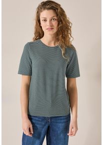 Cecil Damen T-Shirtslate khaki, casual, Gr. XL, unifarben, Web, 69% Baumwolle, 29% Polyester, 2% Elasthan, Shirts, aus Baumwolle mit Stretchante