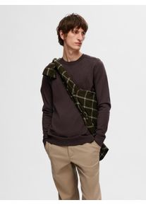 Selected Homme Herren Strickpullover "SLHBERG CREW NECK NOOS", braun, modisch, Gr. XXL, unifarben, Strick, Obermaterial: 100% Baumwolle, Pullover