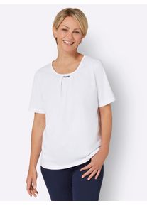 Classic Basics Damen Kurzarmshirt "Kurzarm-Shirt", weiß, Gr. 54, unifarben, 100% Baumwolle, Shirts