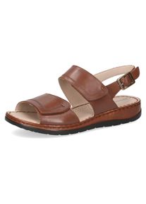 Caprice Damen Riemchensandale, Gr. 41, braun, Nappaleder, Schuhe, Keilsandalette, Sommerschuh, Bequemschuh mit vrestellbarer Schnalle