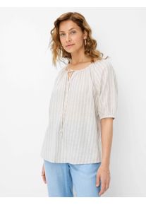Brax Damen Kurzarmbluse "Style VIVA", beige, Gr. 40, 55% Leinen, 44% Viskose, 1% Metallfaser, Blusen