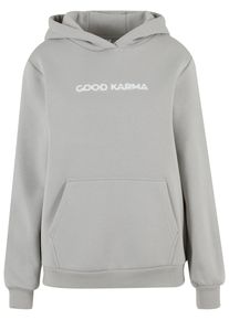 MISS TEE Damen Kapuzenpullover "Miss Tee Karma Butterfly Ladies Fluffy Hoody", grau, casual, Gr. S, mehrfarbig, 70% Baumwolle, 30% Polyester, Pullover