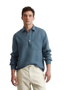 Marc O'Polo MARC O'POLO Herren Langarmhemd "aus reinem Leinen", grau, casual, Gr. XXXL, unifarben, Obermaterial: 100% Leinen, Hemden