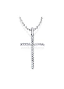 ONE ELEMENT Damen Ketten-Anhänger "0,10 ct Diamant Brillant Anhänger aus 585 Weißgold", 0.10 ct mit Diamant, Weißgold 585-Gold, silber, Weißgold 585,