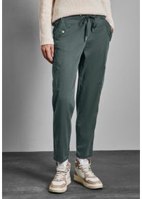Street One Damen Stoffhose, grün, casual, Gr. 42, unifarben, Stoff, 60% Lyocell, 37% Baumwolle, 3% Elasthan, Hosen, im Loose Fit
