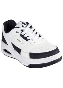Skechers Damen Sneaker "UNO COURT-COURTED STYLE", Gr. 40, schwarz-weiß, Leder, kontrastfarbene Details, sportlich, Schuhe, Skater Schuh, Retro