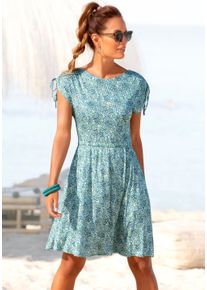 Vivance Damen Jerseykleid, grün, modisch, Gr. 34, geblümt, Jersey, Obermaterial: 100% Viskose, Kleider, mit Blümchendruck, lockeres Sommerkleid,