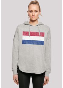 F4NT4STIC Damen Kapuzenpullover "Niederlande Flagge distressed", grau, casual, Gr. XS, Obermaterial: 100% Baumwolle, Pullover, Print
