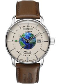 Zeppelin Herren Automatikuhr "Atlantic Automatic GMT", braun, Armbanduhren, Armbanduhr, Herrenuhr, Datum, Lederarmband, Made in Germany