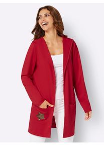 Inspirationen Damen Shirtjacke "Long-Shirtjacke", rot, Gr. 36, unifarben, 70% Viskose, 27% Polyester, 3% Elasthan, Shirts