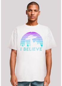 F4NT4STIC Herren T-Shirt "I BELIEVE UFO Alien Raumschiff Retro", weiß, casual, Gr. XL, Obermaterial: 100% Baumwolle, Shirts, Premium Qualität